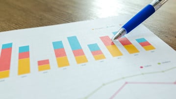 Stockfoto för att illustrera statistik och kvantitativ data