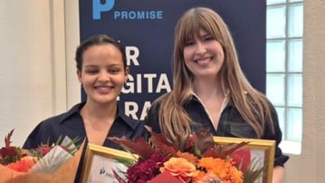 Alina Johnsson och Alva Blomberg, vinnare av årets Promisepris 2026