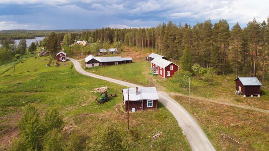 Glesbygdsbebyggelse i Norrbotten, Sverige.