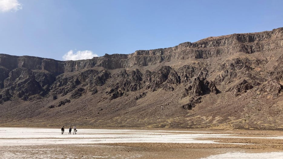 The Al Wahbah crater is the remains of a volcano. 