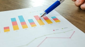 Stockfoto för att illustrera statistik och kvantitativ data