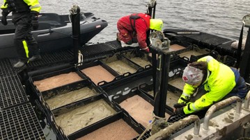 Forskning med höj- och sänkbara bottnar i Gaviken för att undersöka påverkan av vattenkraftsreglering.