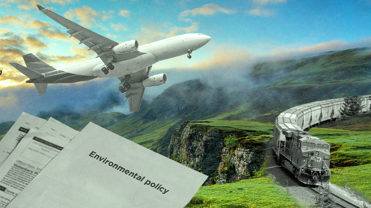 Ett kollage till ett UTRI event om EMGs miljöpolicy.