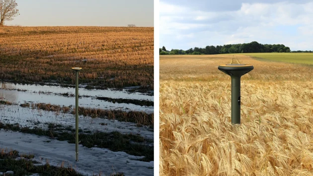 The device is positioned in the field based on current circumstances and the farmer´s needs.