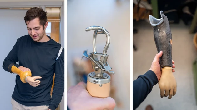 Trying a body-powered prostheses and getting a feeling for existing products.