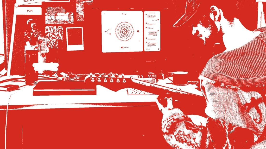 The BeeSide: a future where musicians and listeners achieve communal digital autonomy through cooperative music writing, jamming and online hosting.