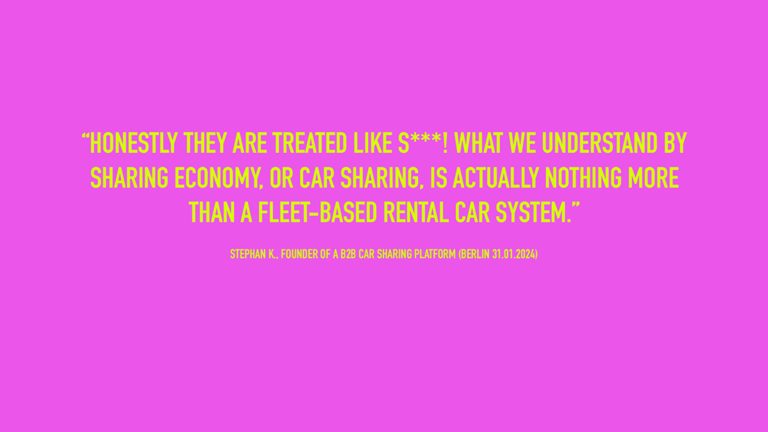 Shared vehicles are not treated with respect