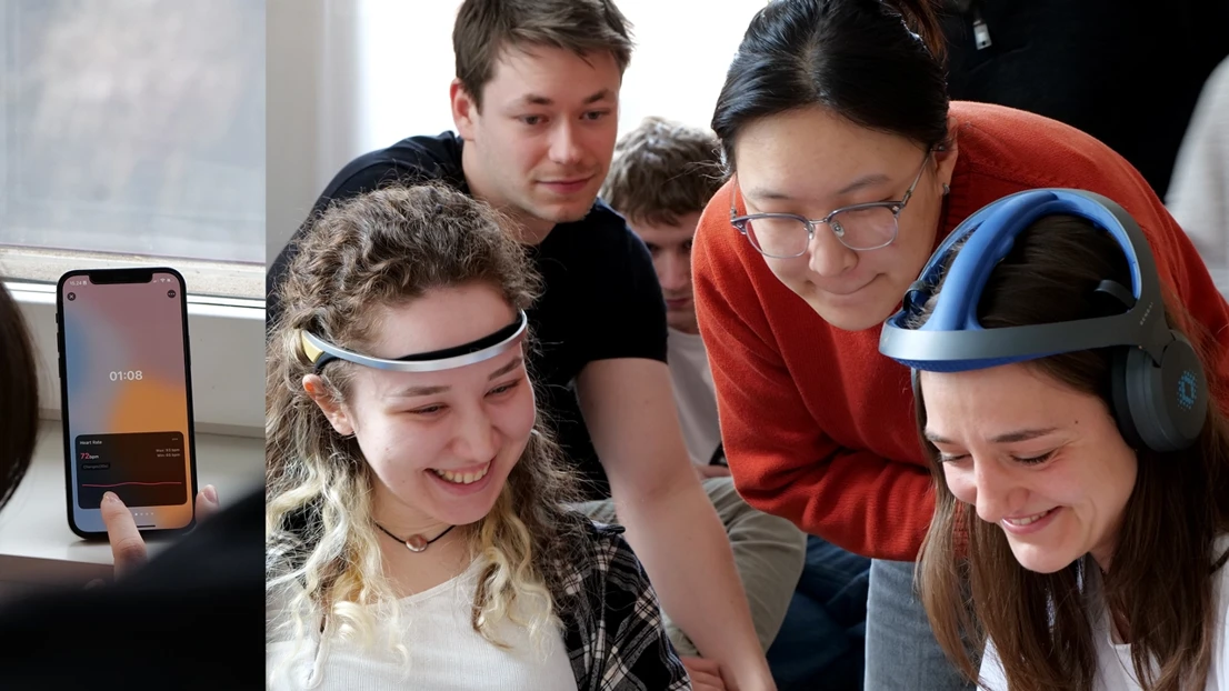 Testing brainwave measuring devices (Photo: Mind Mirror) with potential users to understand what works well and what doesn’t, what excites, motivates, and informs.