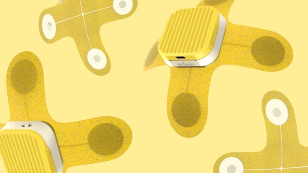 Render of product hardware. Uterine contractions are measured with EMG technology via electrodes.