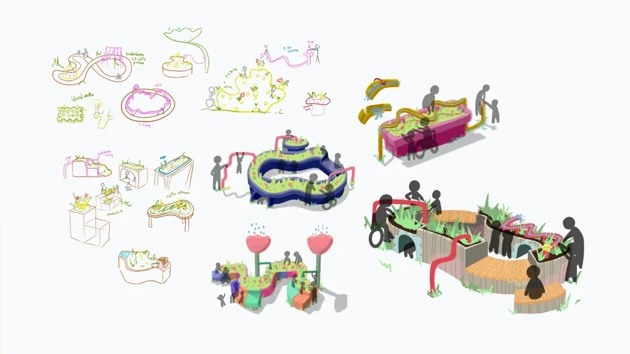 Sketches and concepts, later evaluated with professionals