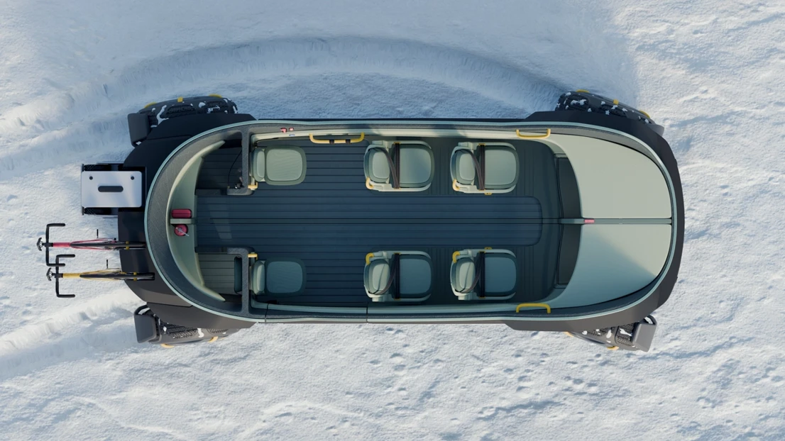 Top view interior.