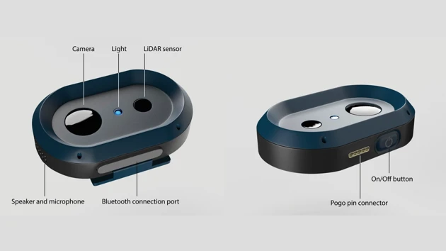 Wearable device worn on clothing.