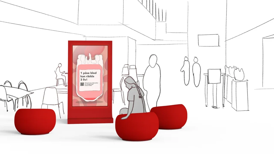 Installation result in a university foyer