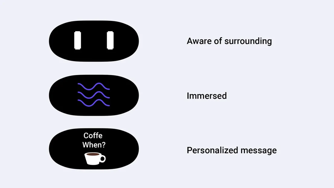 Examples of what the front facing display can show