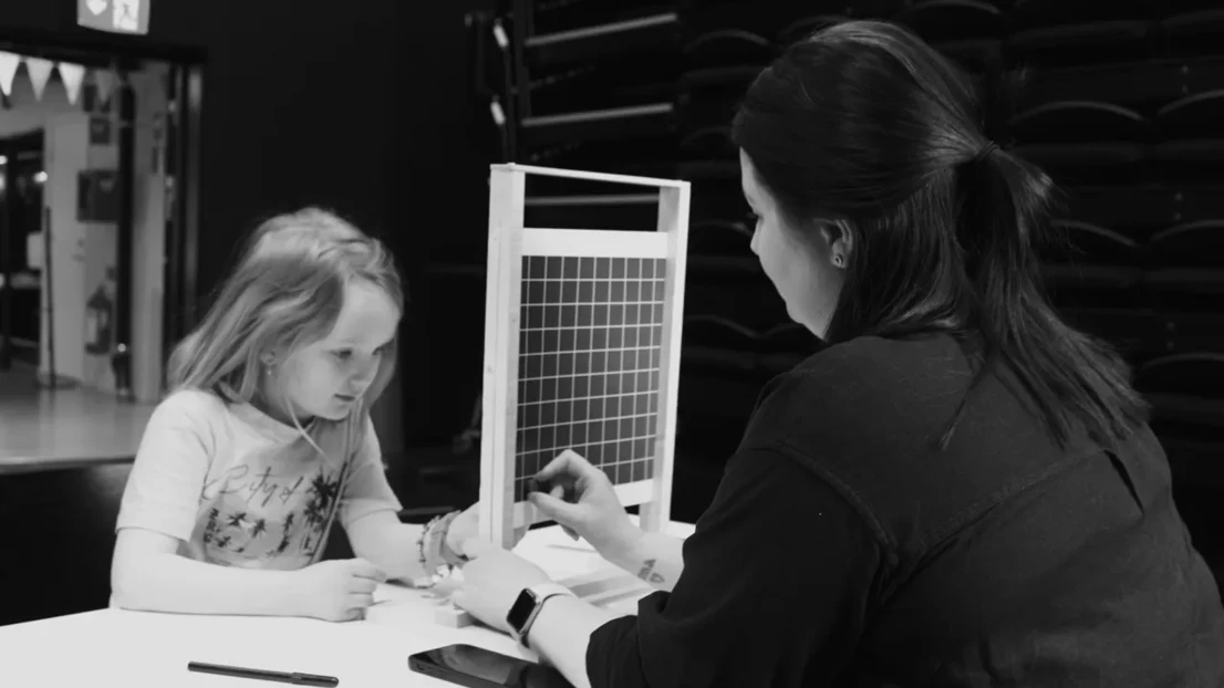 Testing out prototypes at Curiosum, ”blind maze”