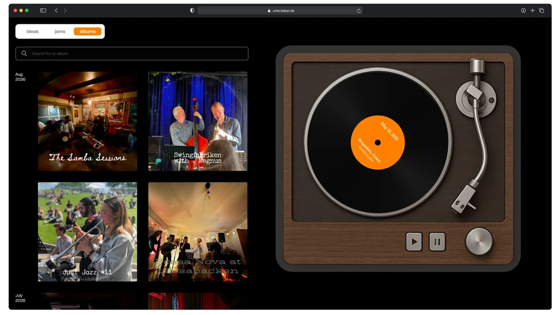 Users of the BeeSide can stream their collectively made recordings through a P2P filesharing system.