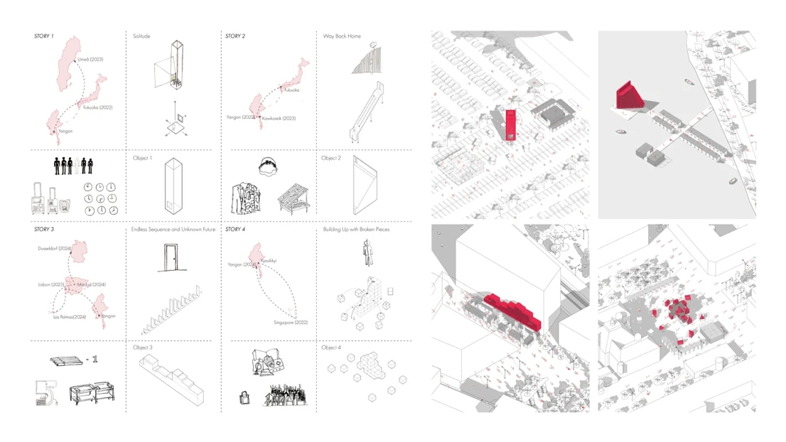 A collage of lot's of drawings from the students project