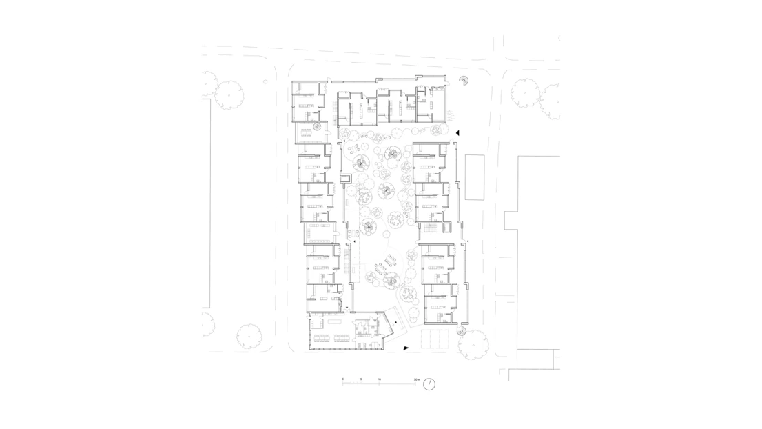 A plan sketch of a residential area