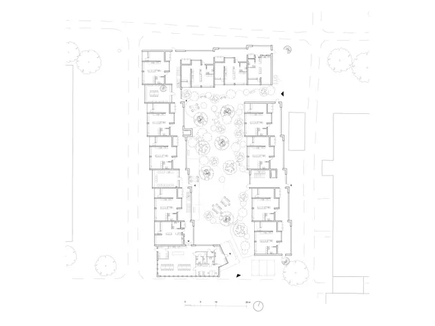 a plan sketch of a residential area
