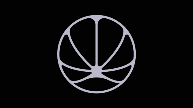 abstract logotype in cirkel on black
