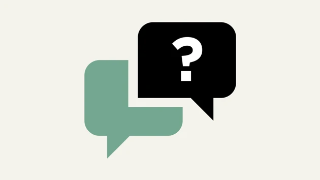 A speech bubble with a question mark on it.