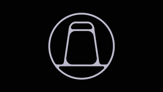 abstract logotype in cirkel on black