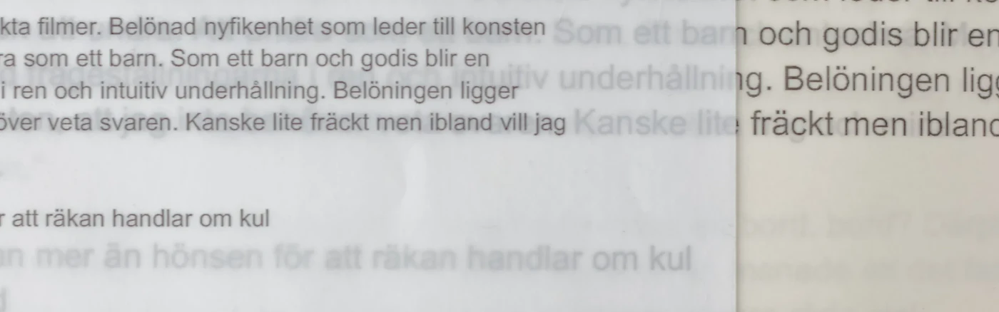 Detalj av verk med text