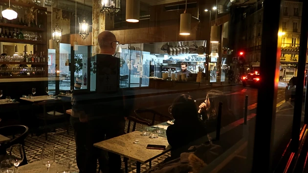 Interior of a bar, dark light