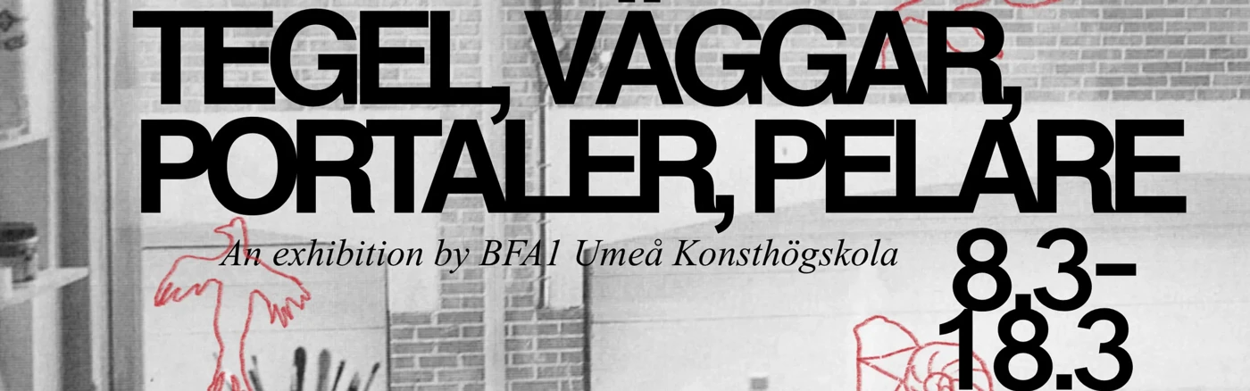 Utsikt mot tegelvägg från ateljéfönster