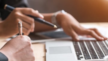 hands and a computer