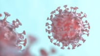 Animerad närbild på coronavirus.