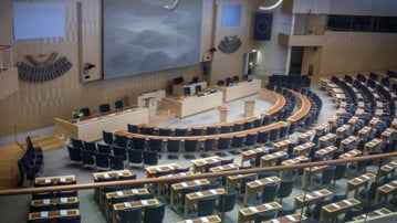 Plenisalen i Sveriges riksdag.