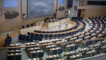 Plenisalen i Sveriges riksdag.