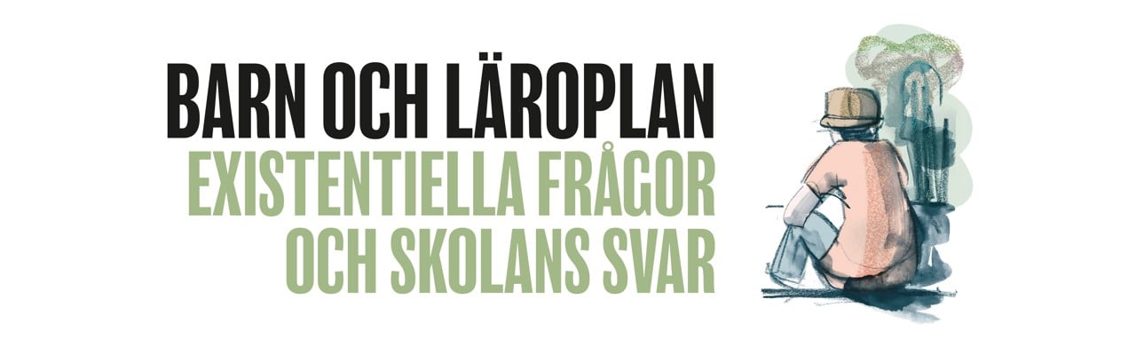 Tecknad illustration av ett barn som sitter på golvet och tänker med ryggen vänd mot betraktaren