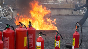 Bild från brandövning