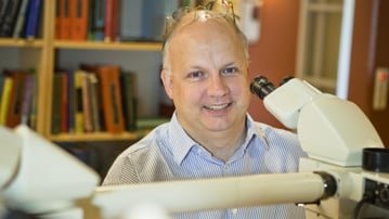 Thomas Brännström vid Institutionen för medicinsk biovetenskap, Umeå universitet. Här i labbet.