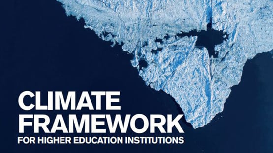 Logo with the text Climate Framework for Higher Education Institutions.