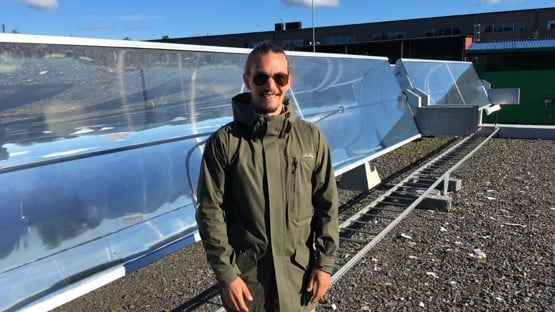 Erik Zäll vid solfångare