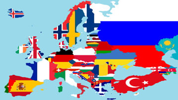 Europeiska länder med flaggor
