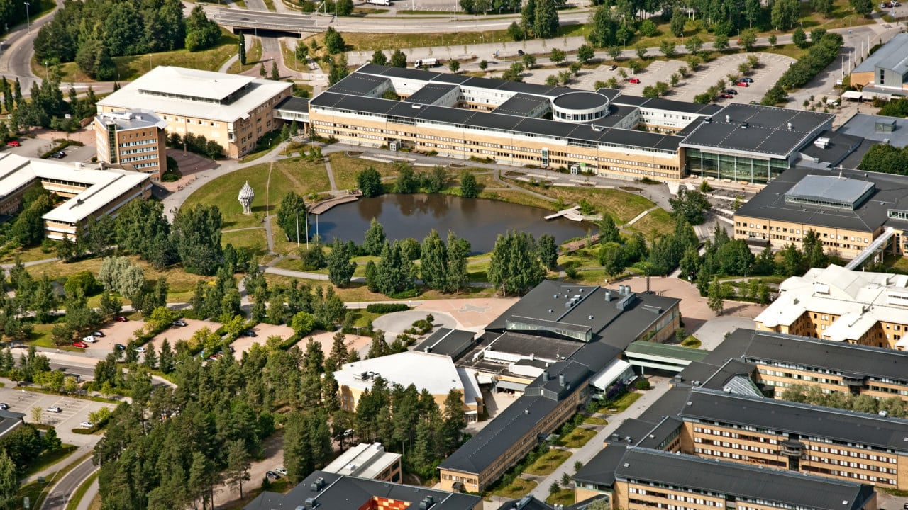 Flygbild över Campus Umeå och NUS mm