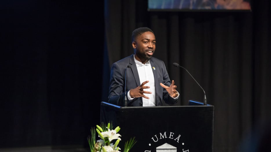 Global Swede 2019 Munashe Chivaura håller tal vid Graduation Ceremony 2019