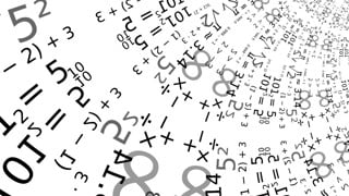 Matematik illustrerat med siffror och formler.
