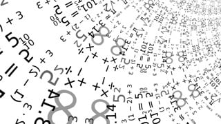 Matematik illustrerat med siffror och formler.