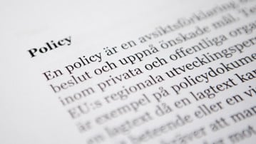 Bild på policydokument