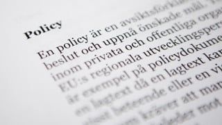 Bild på detalj ur policydokument för att illustrera regelverk.