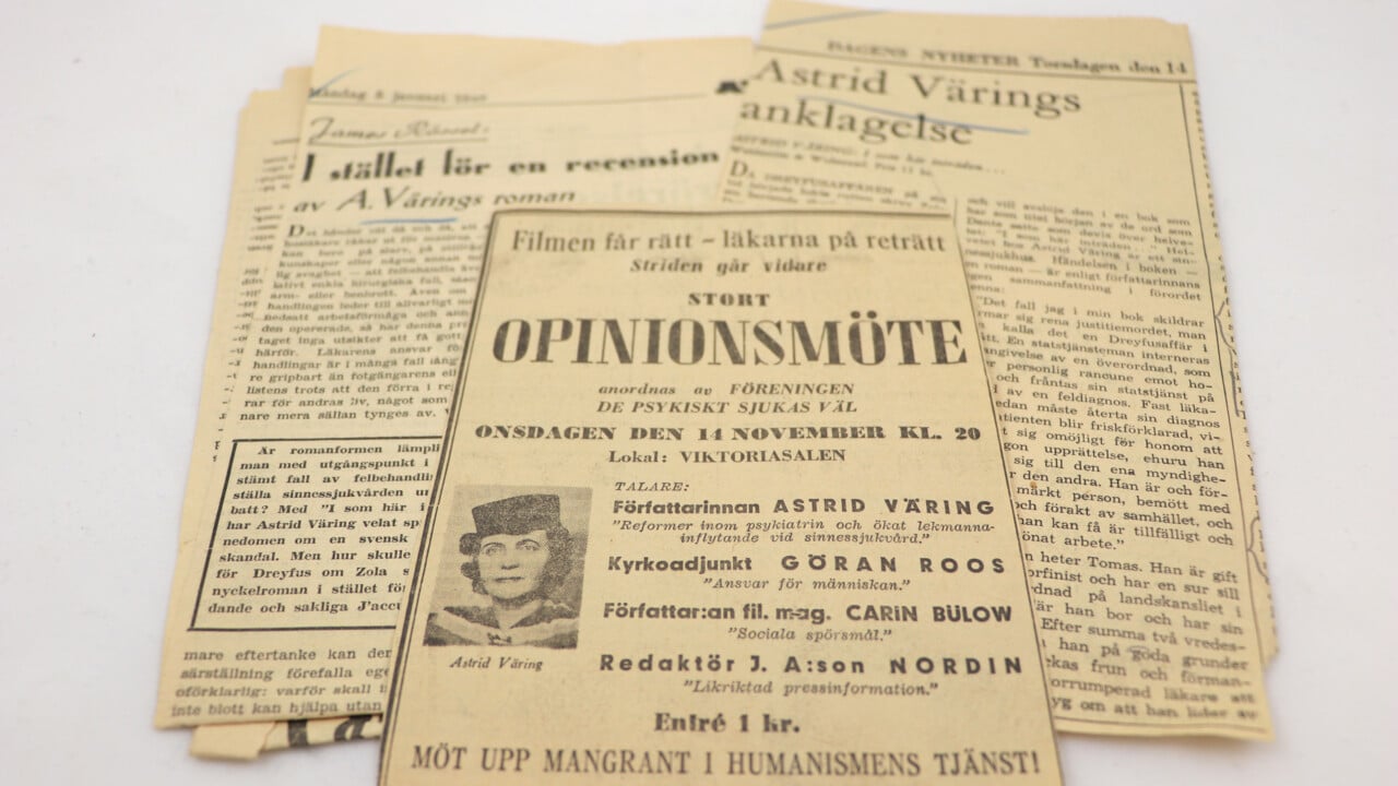 Pressklipp från Astrid Värings arkiv, Umeå universitetsbibliotek.