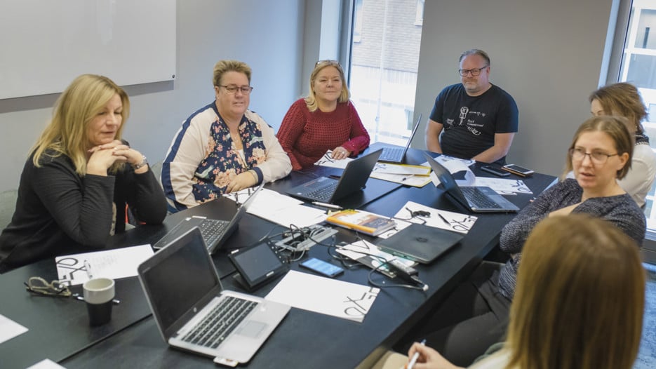Grupparbete under rektorsutbildning i Piteå 2018.