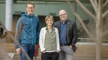 Gruppbild på Rickard Lindberg, Barbara Schumann och Jon Moen.