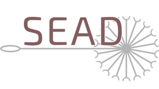 A image of a dandelion with the letters SEAD written across