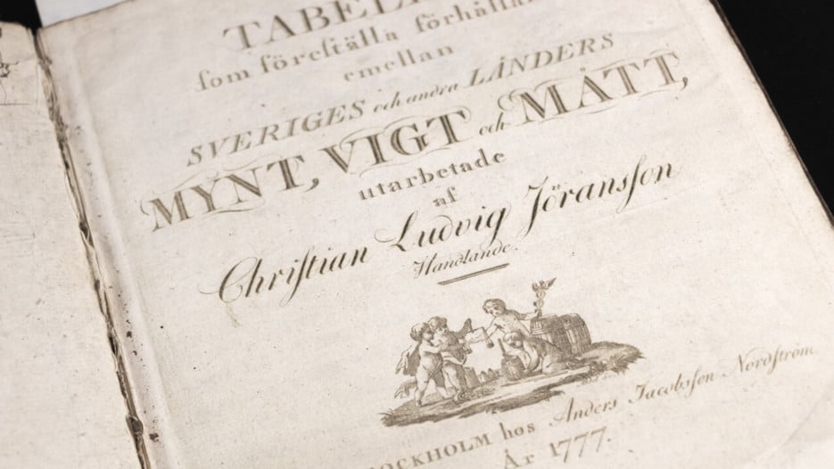 Uppslag av bok från Granlundsamlingen